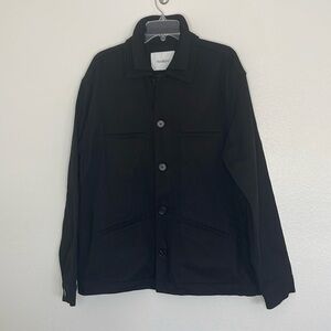 Goodfight Men's Black Textured Cotton Button Up Pockets Jacket Size Large
